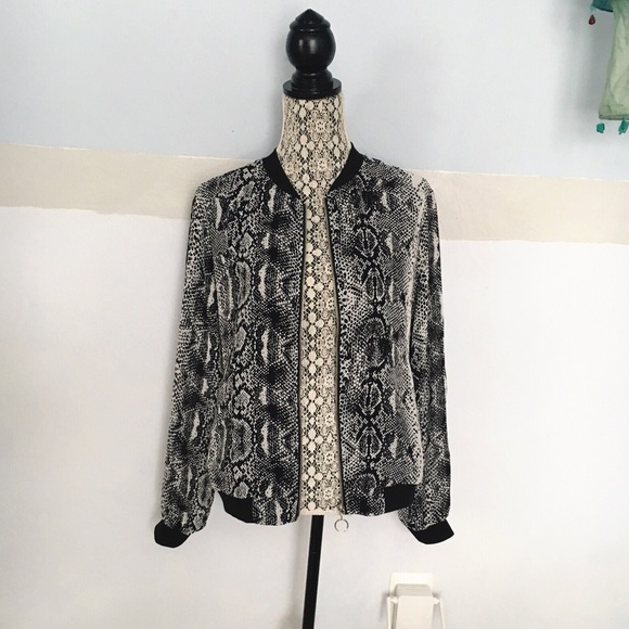 Jackets & Blazers - Snakeskin bomber jacket